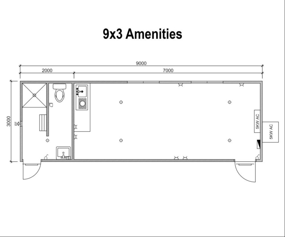 9x3 amenities